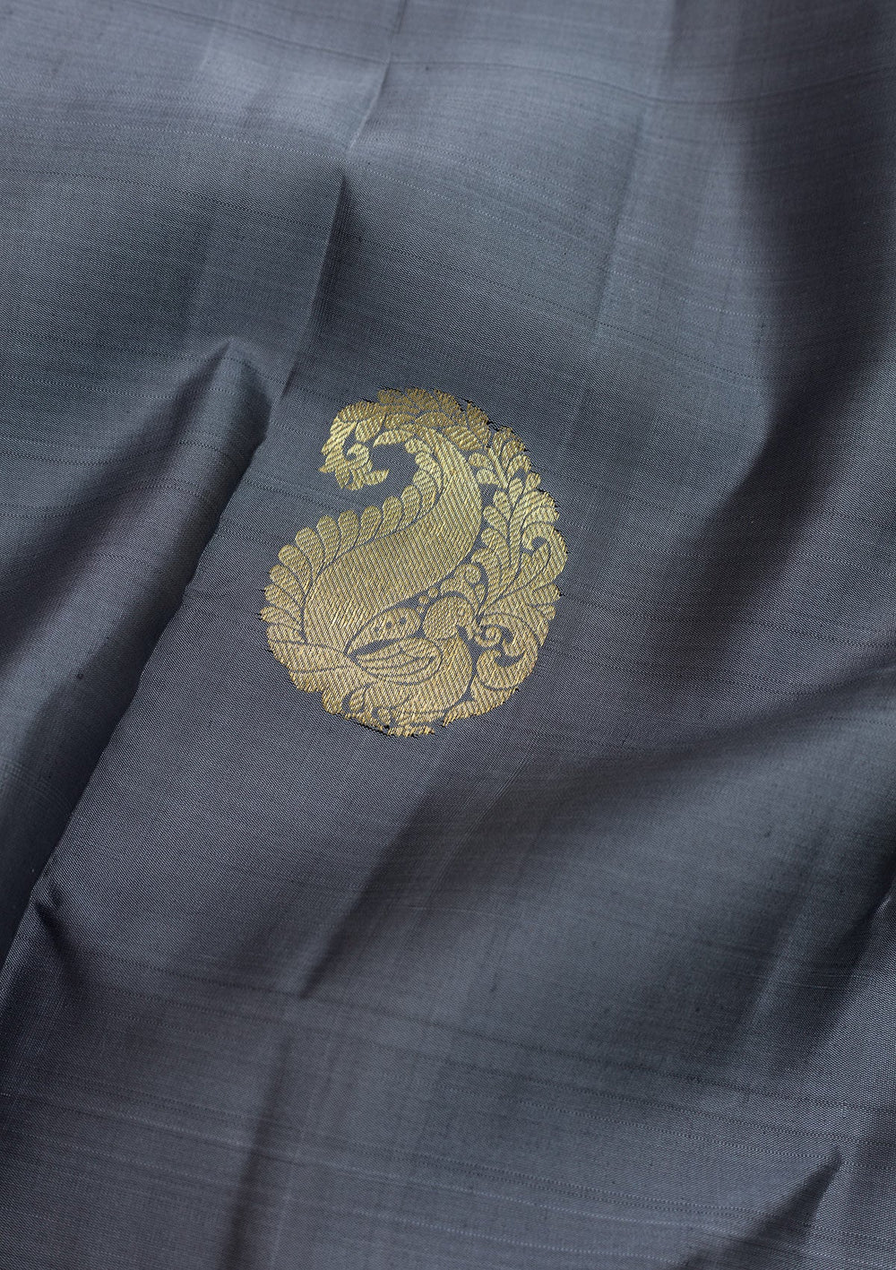 Grey Zariwork Pure Silk Saree-Koskii