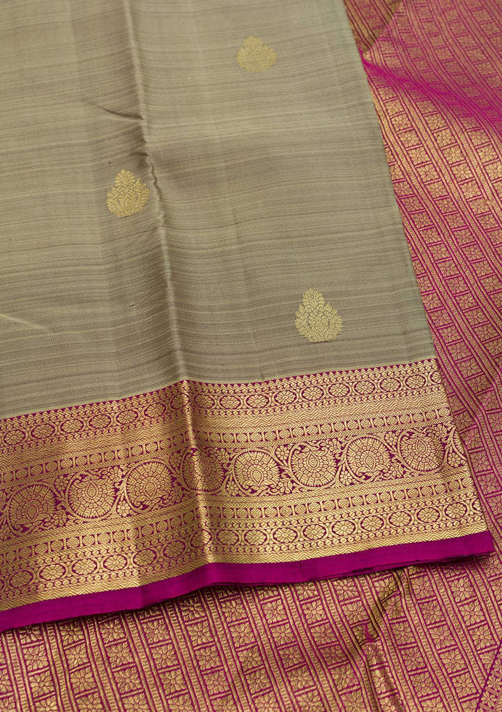 Grey Zariwork Pure Silk Saree-Koskii