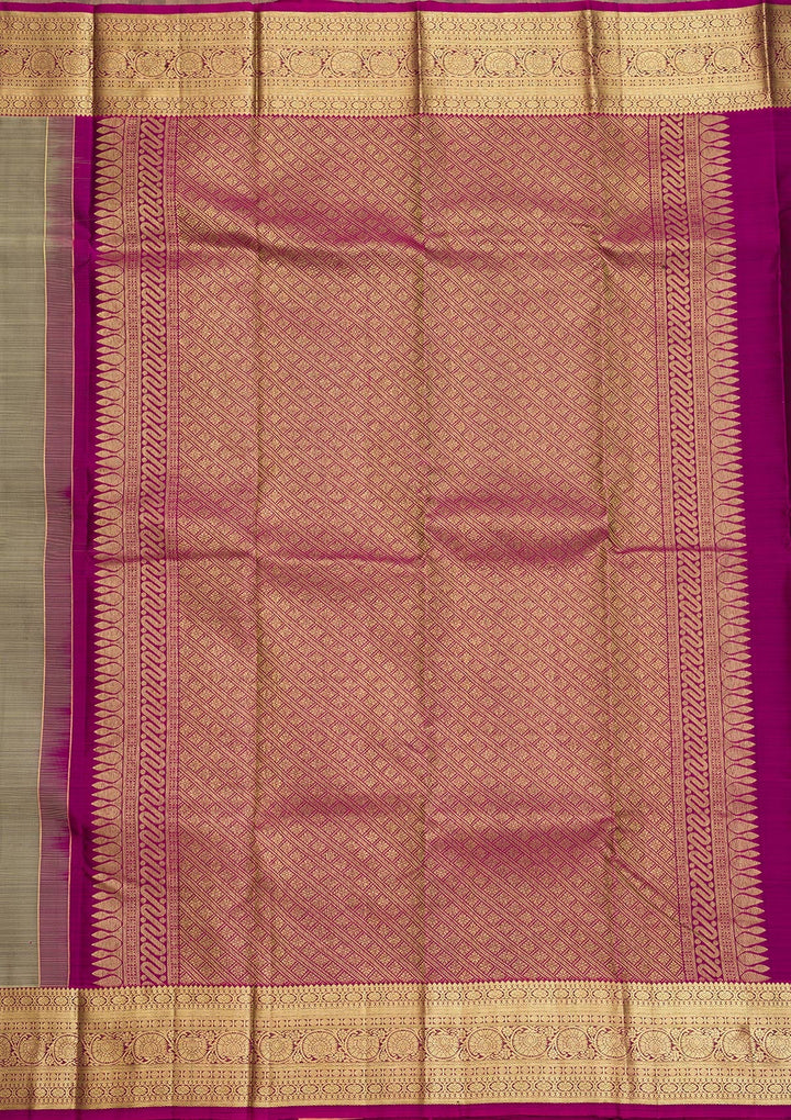 Grey Zariwork Pure Silk Saree-Koskii