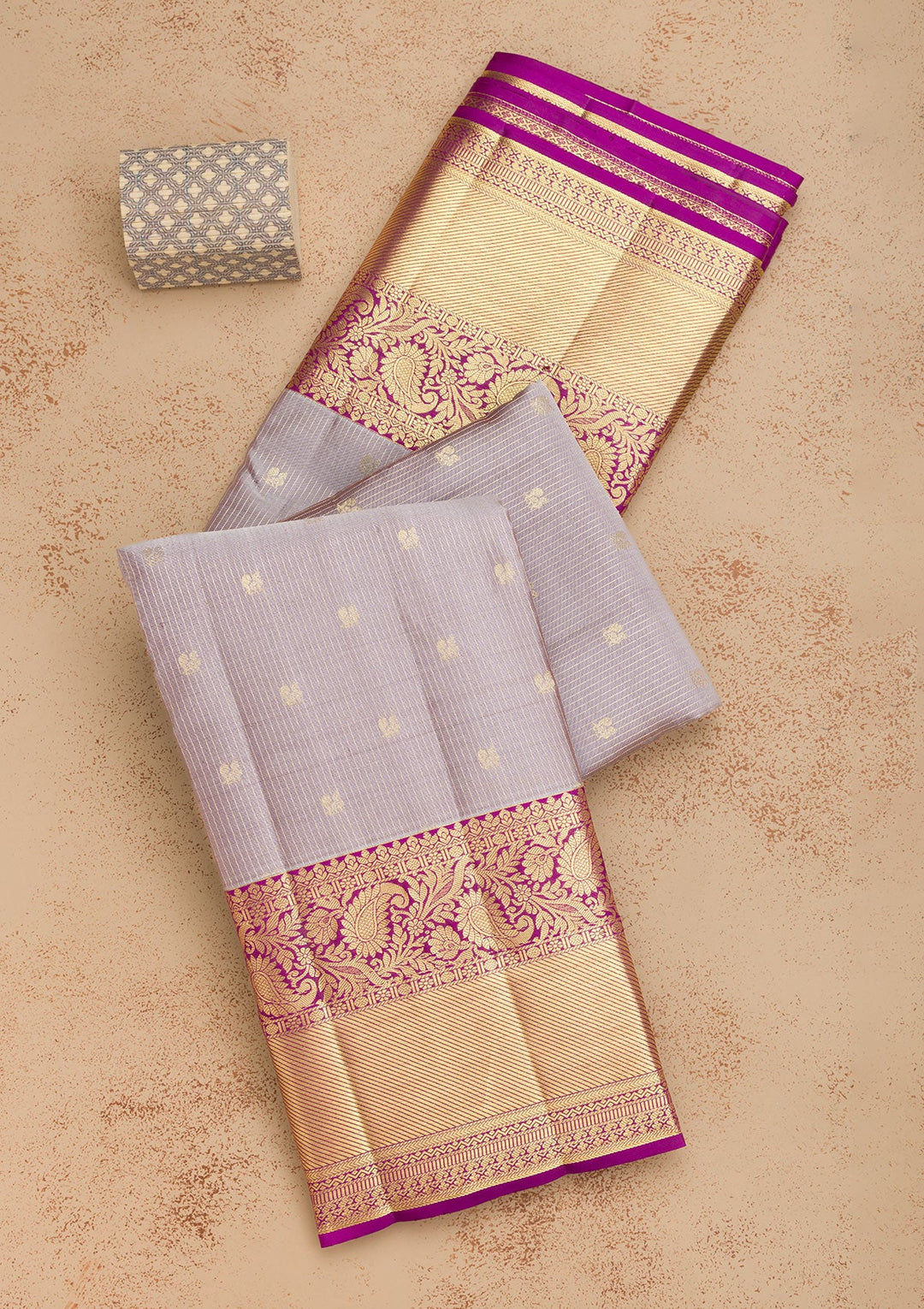 Grey Zariwork Pure Silk Saree-Koskii
