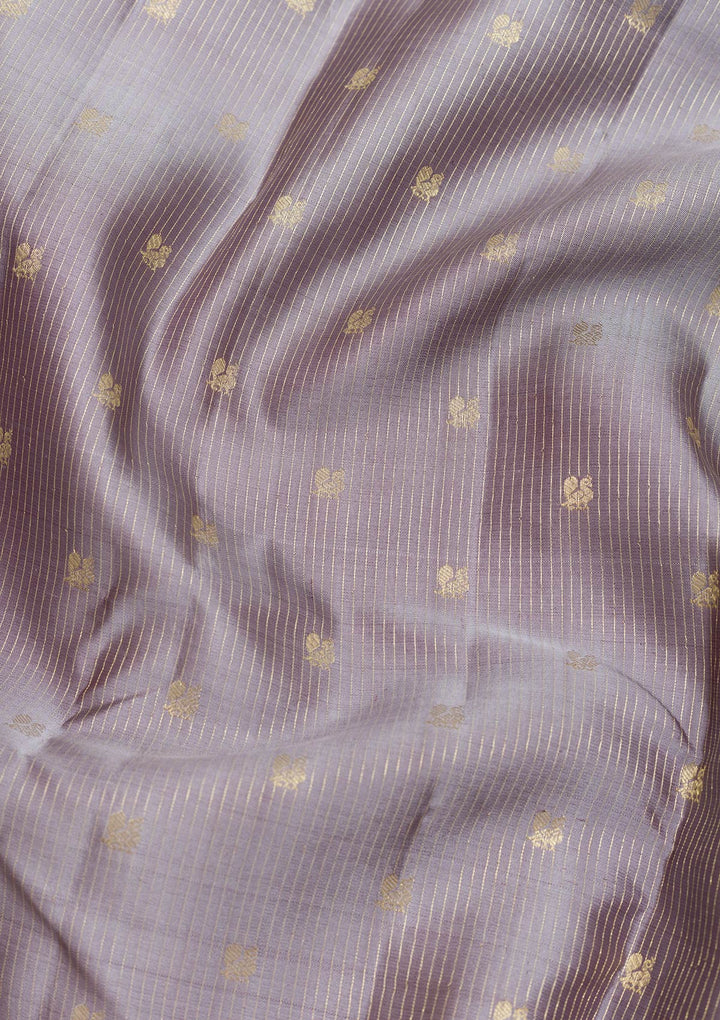 Grey Zariwork Pure Silk Saree-Koskii