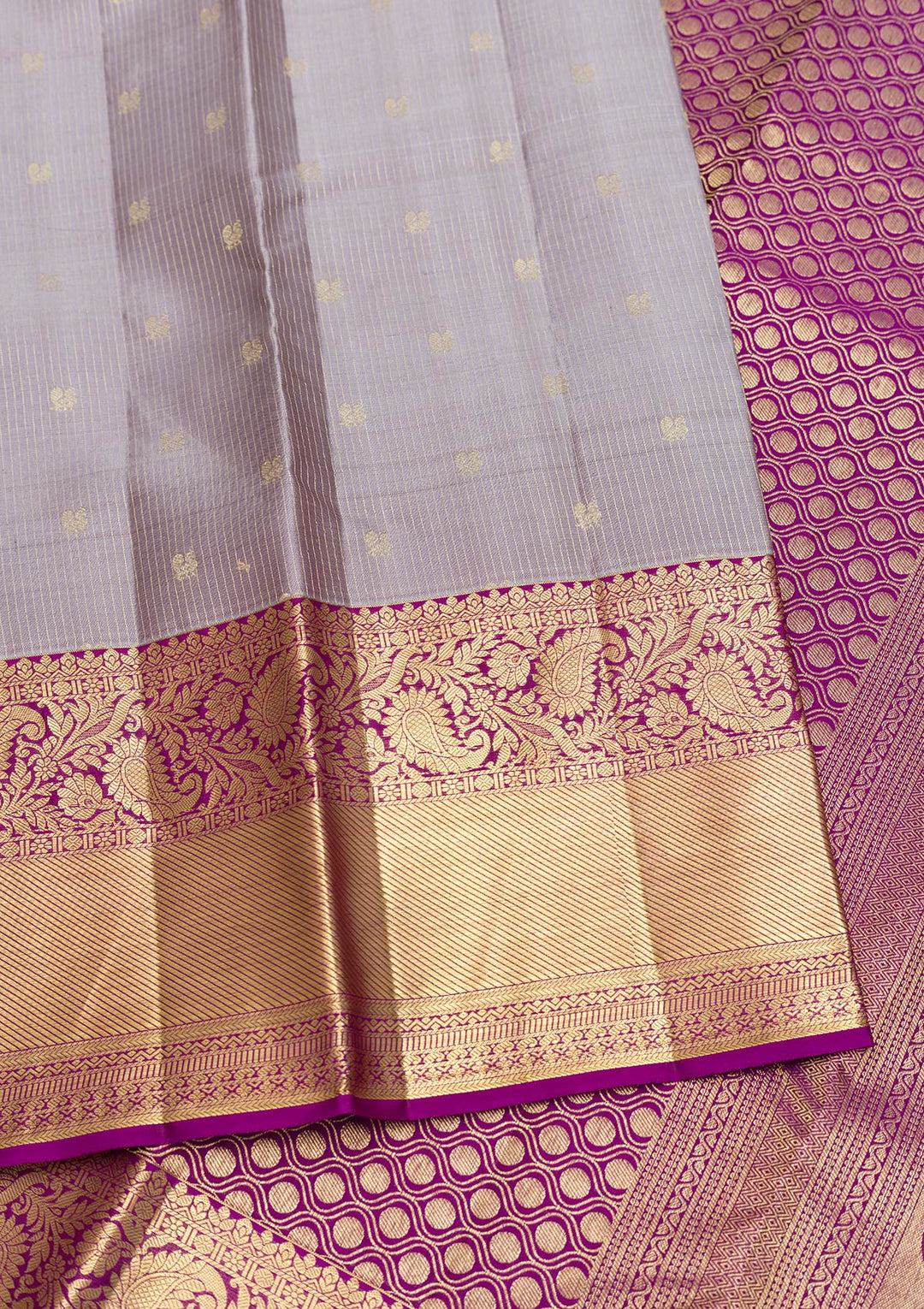 Grey Zariwork Pure Silk Saree-Koskii