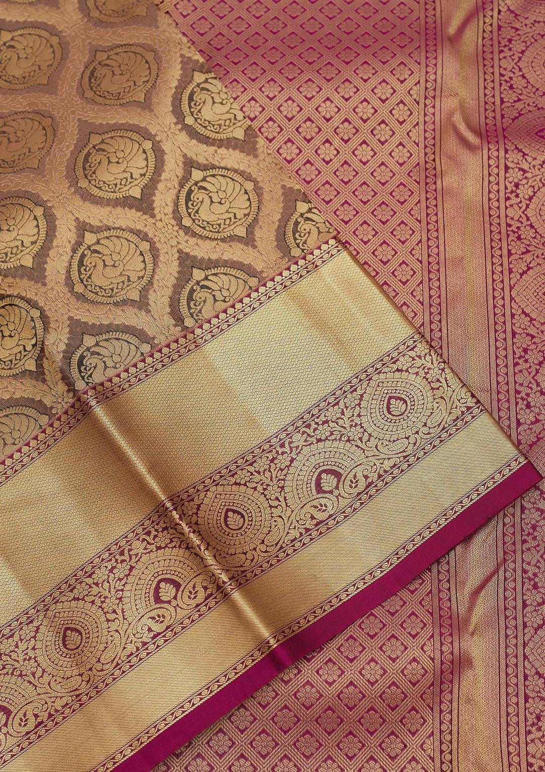 Grey Zariwork Pure Silk Saree-Koskii