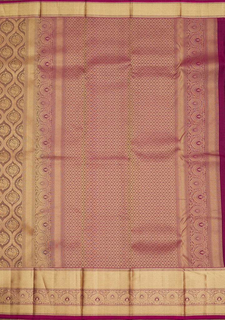 Grey Zariwork Pure Silk Saree-Koskii