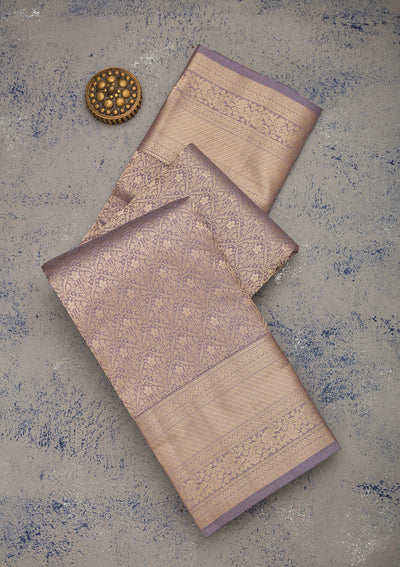 Grey Zariwork Pure Silk Saree-Koskii