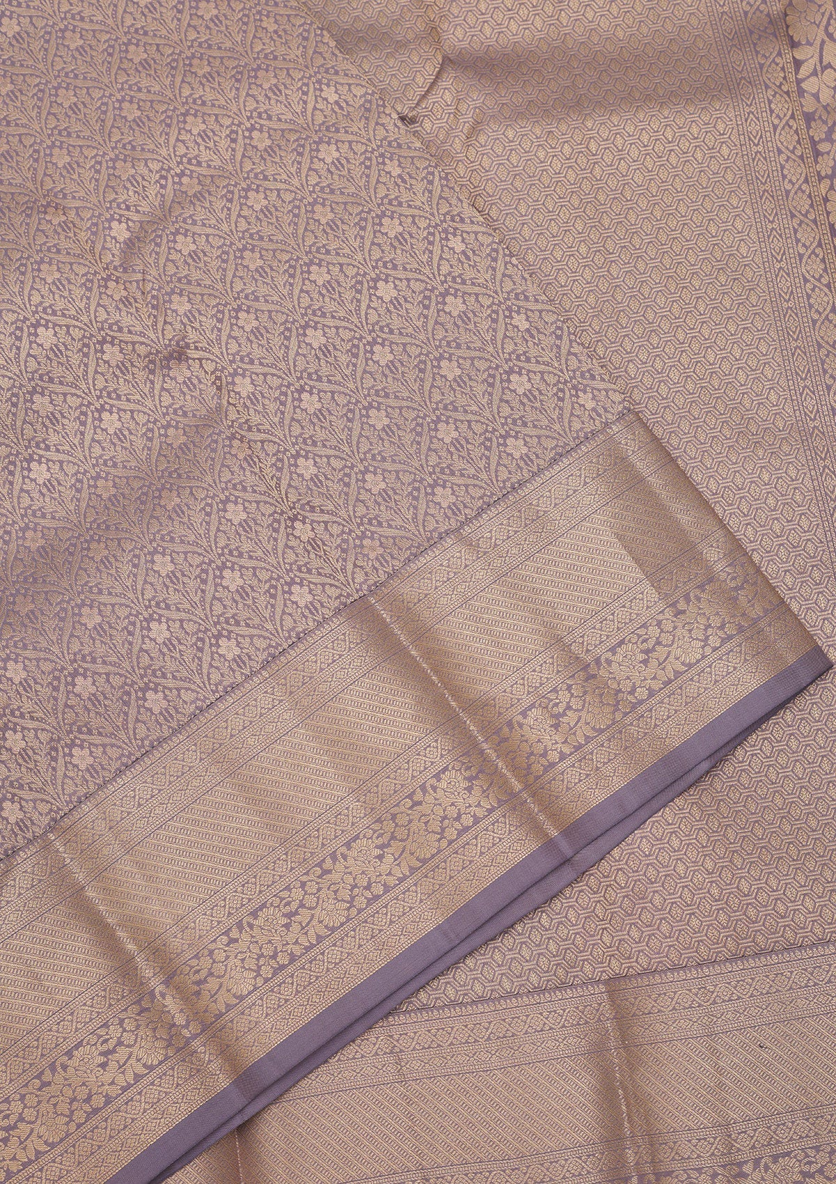 Grey Zariwork Pure Silk Saree