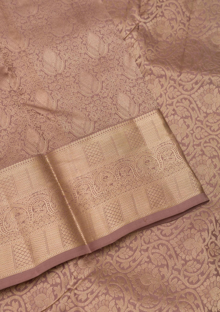 Grey Zariwork Pure Silk Saree-Koskii