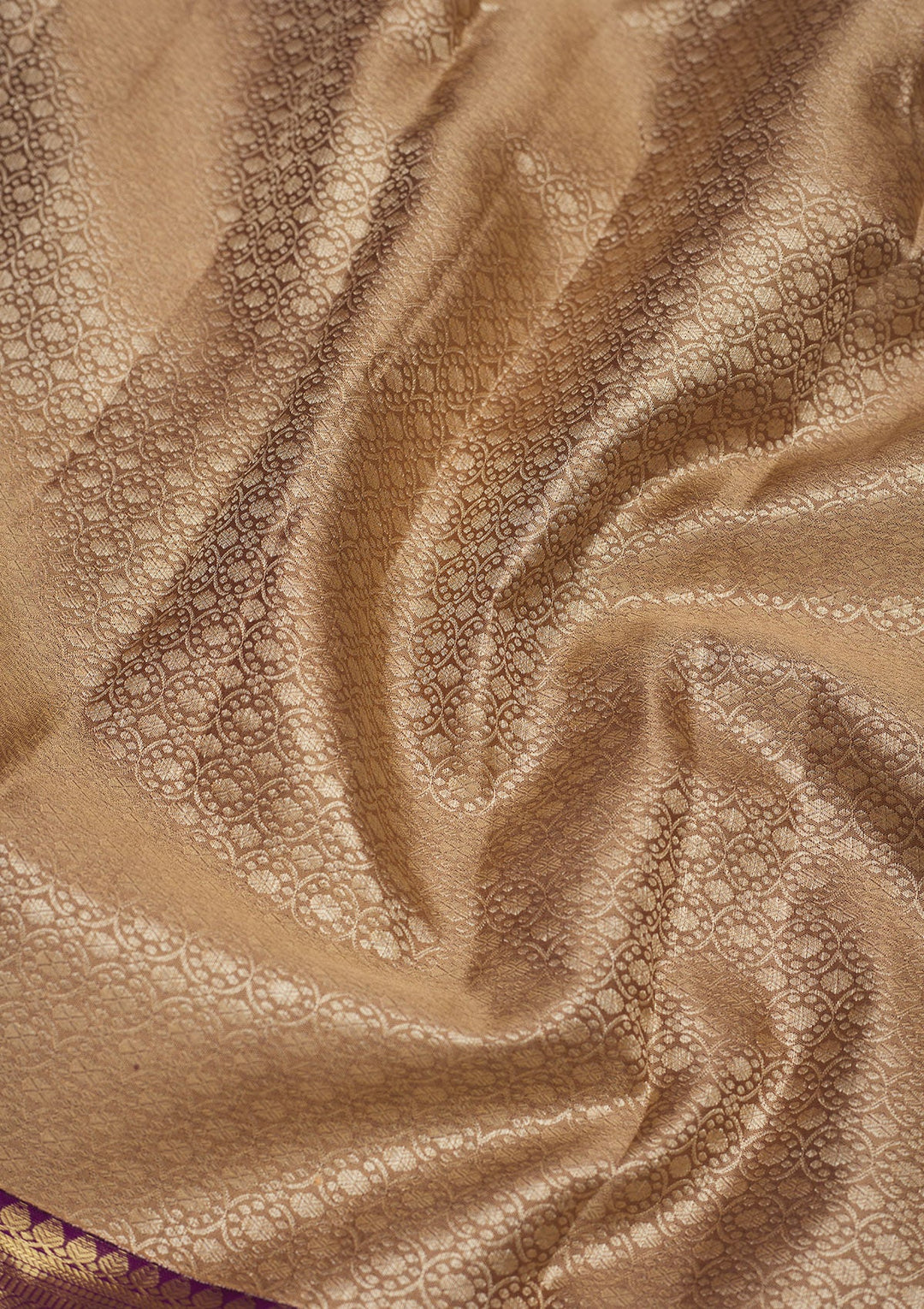 Beige Zariwork Pure Silk Saree-Koskii