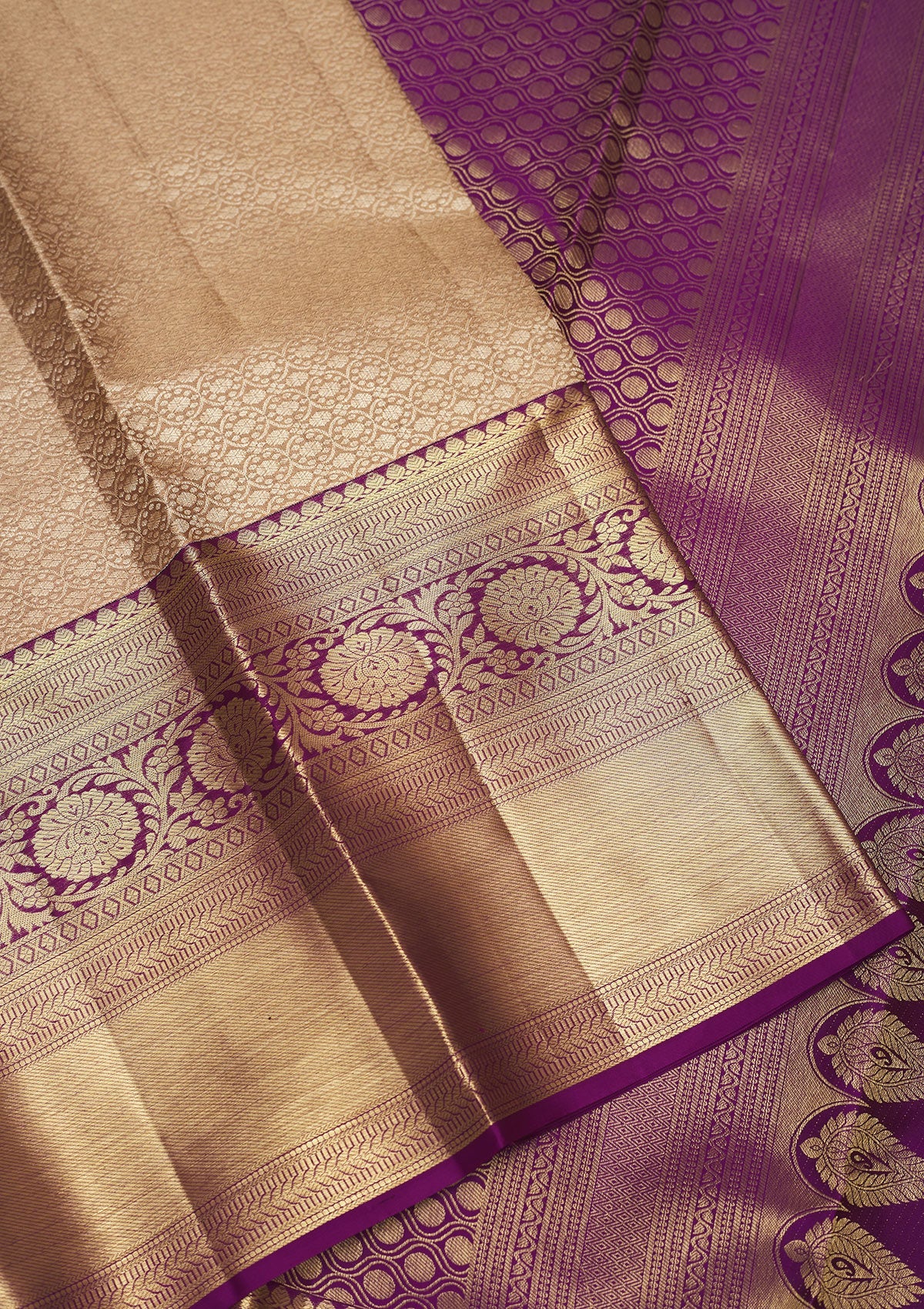 Beige Zariwork Pure Silk Saree-Koskii
