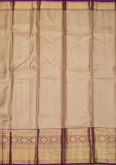 Beige Zariwork Pure Silk Saree-Koskii