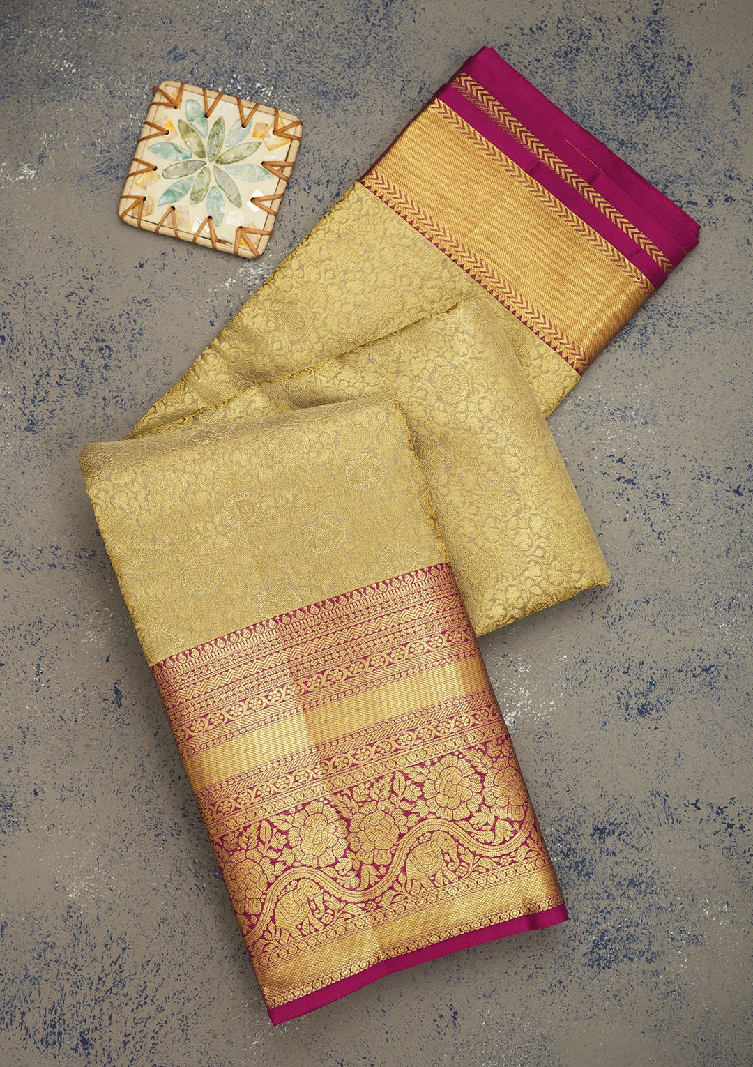 Grey Zariwork Pure Silk Saree-Koskii