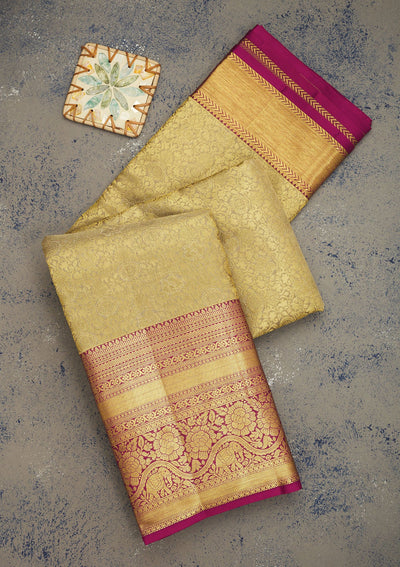 Grey Zariwork Pure Silk Saree-Koskii
