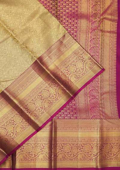 Grey Zariwork Pure Silk Saree-Koskii