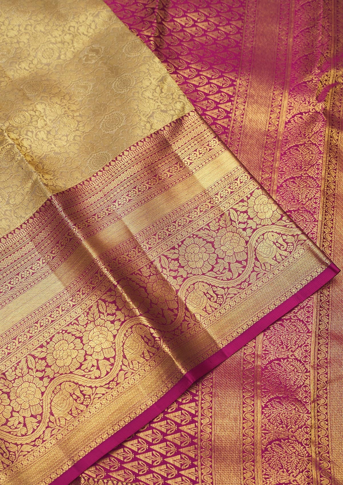 Grey Zariwork Pure Silk Saree-Koskii