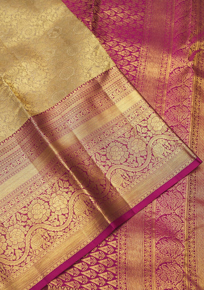 Grey Zariwork Pure Silk Saree-Koskii