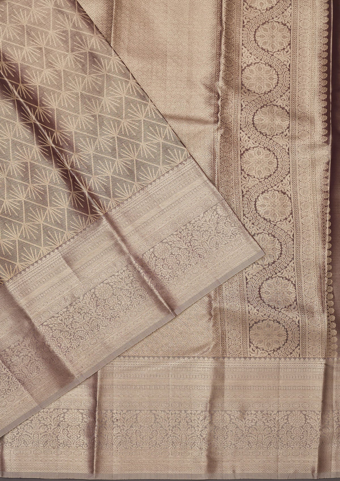 Grey Zariwork Pure Silk Saree-Koskii