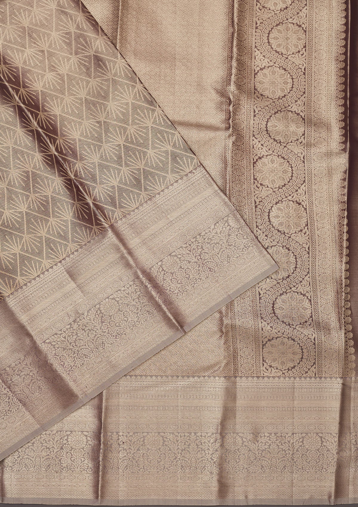 Grey Zariwork Pure Silk Saree-Koskii