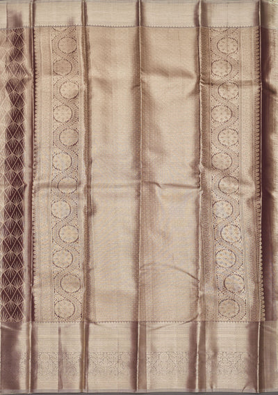 Grey Zariwork Pure Silk Saree-Koskii