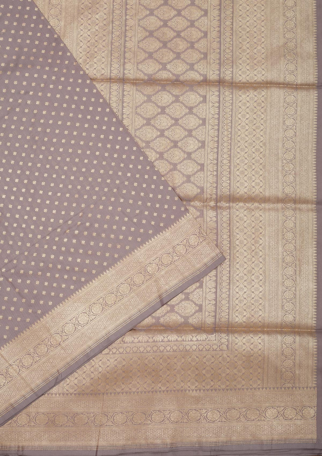 Grey Zariwork Pure Silk Saree-Koskii