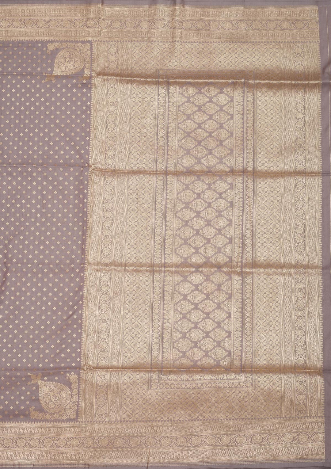 Grey Zariwork Pure Silk Saree-Koskii