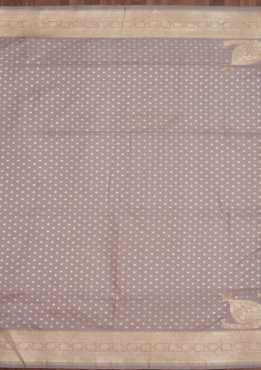 Grey Zariwork Pure Silk Saree-Koskii