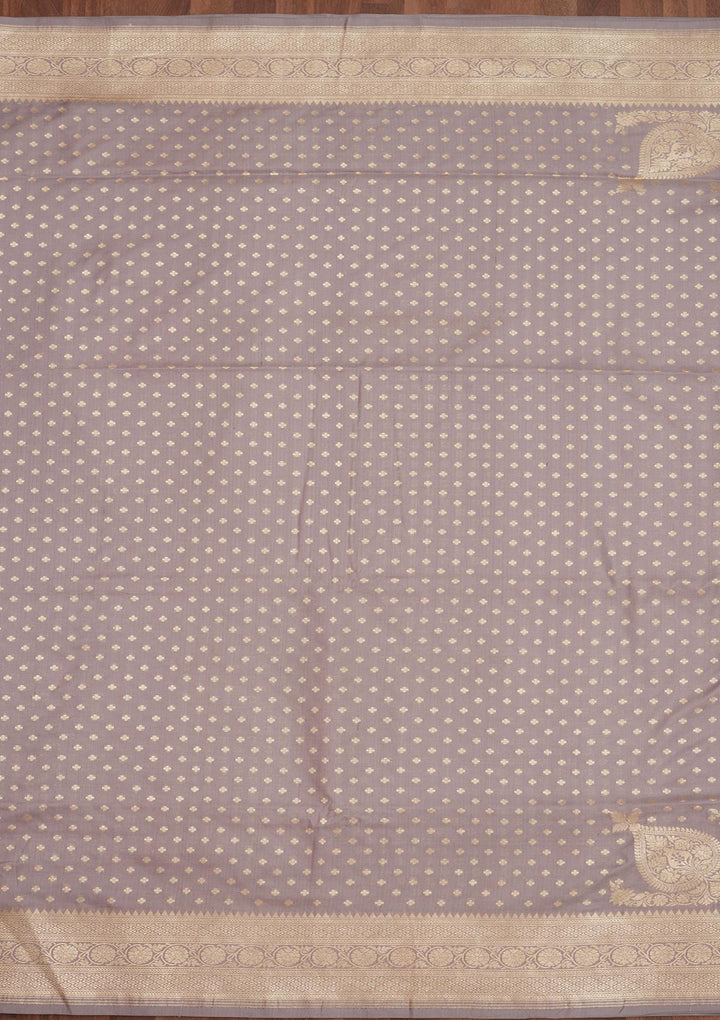 Grey Zariwork Pure Silk Saree-Koskii