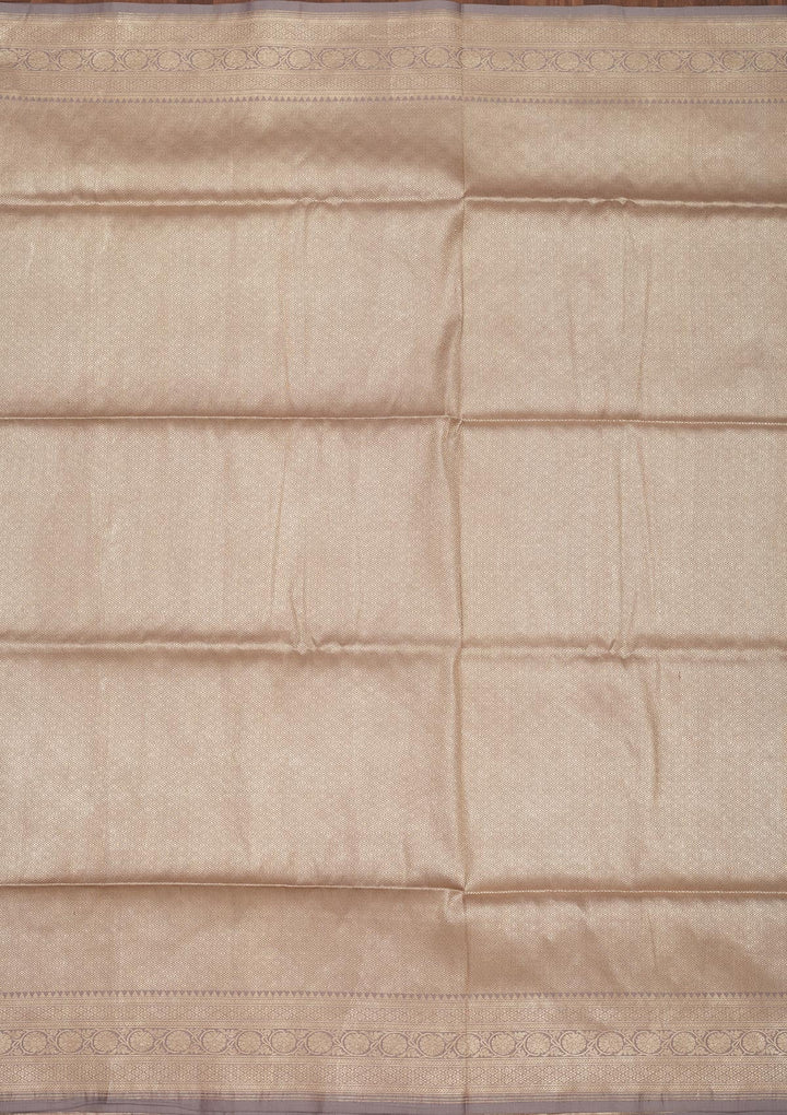 Grey Zariwork Pure Silk Saree-Koskii