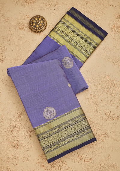 Purple Zariwork Pure Silk Saree-Koskii