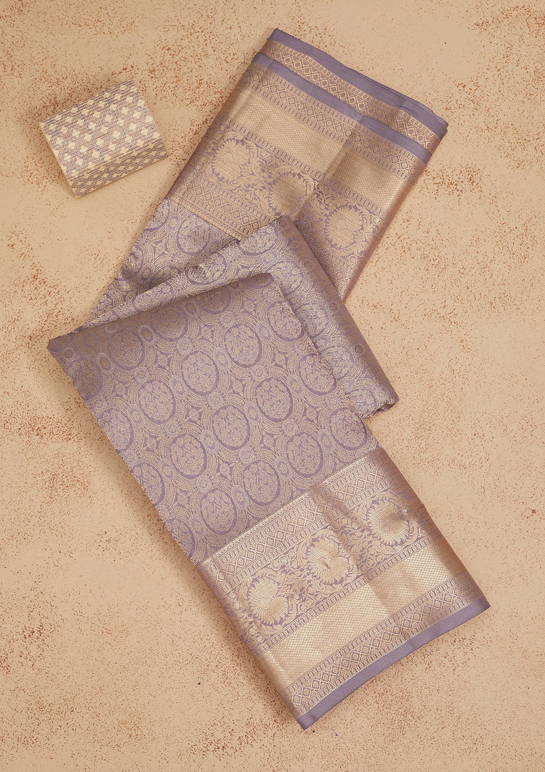 Grey Zariwork Pure Silk Saree-Koskii