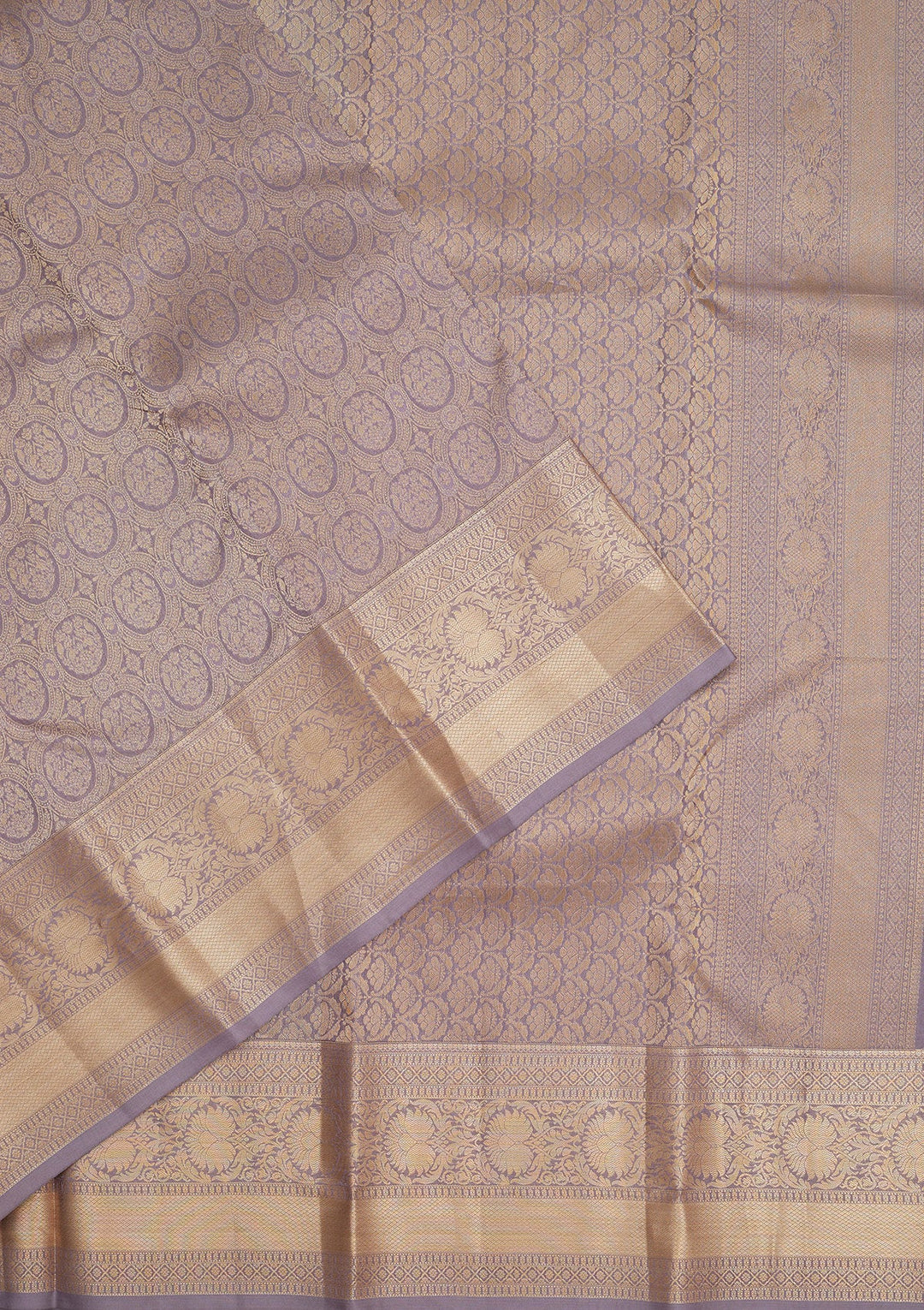 Grey Zariwork Pure Silk Saree-Koskii