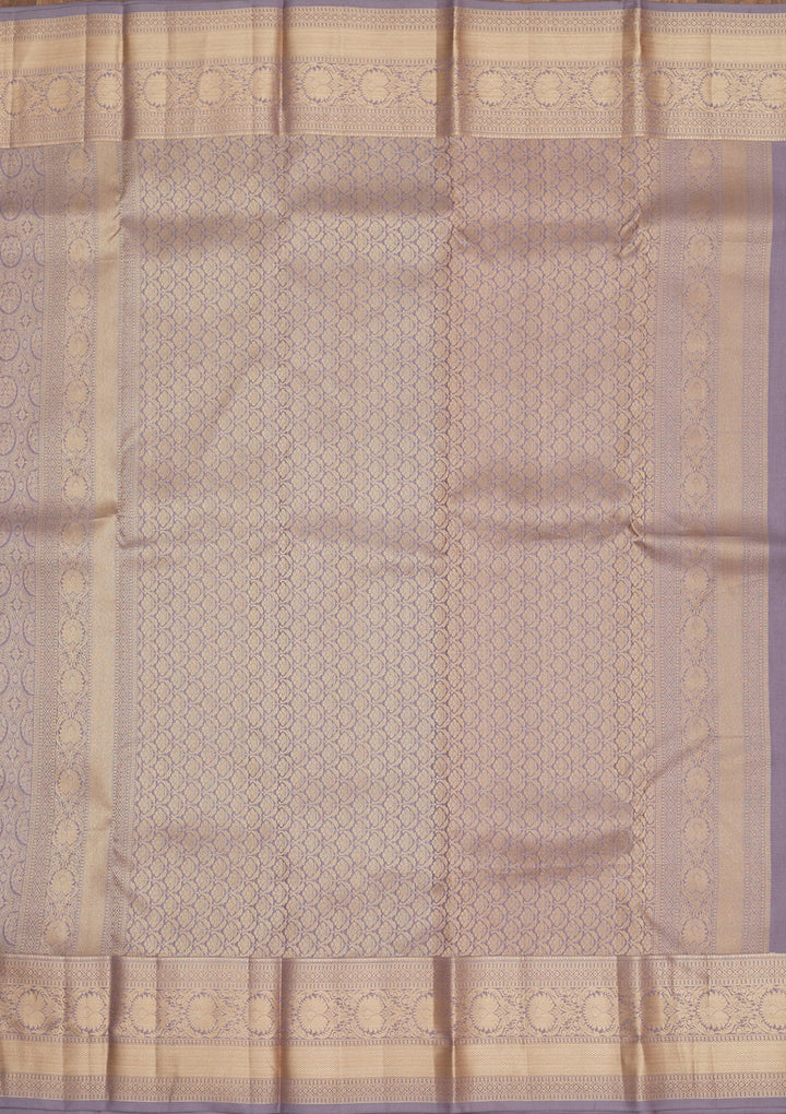 Grey Zariwork Pure Silk Saree-Koskii