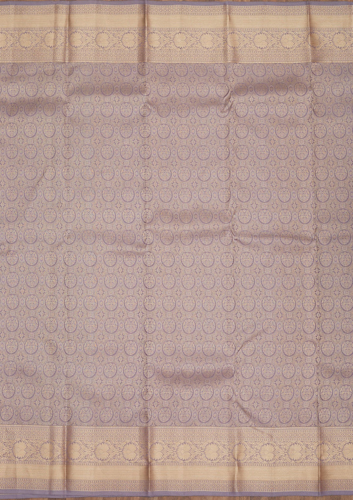 Grey Zariwork Pure Silk Saree-Koskii