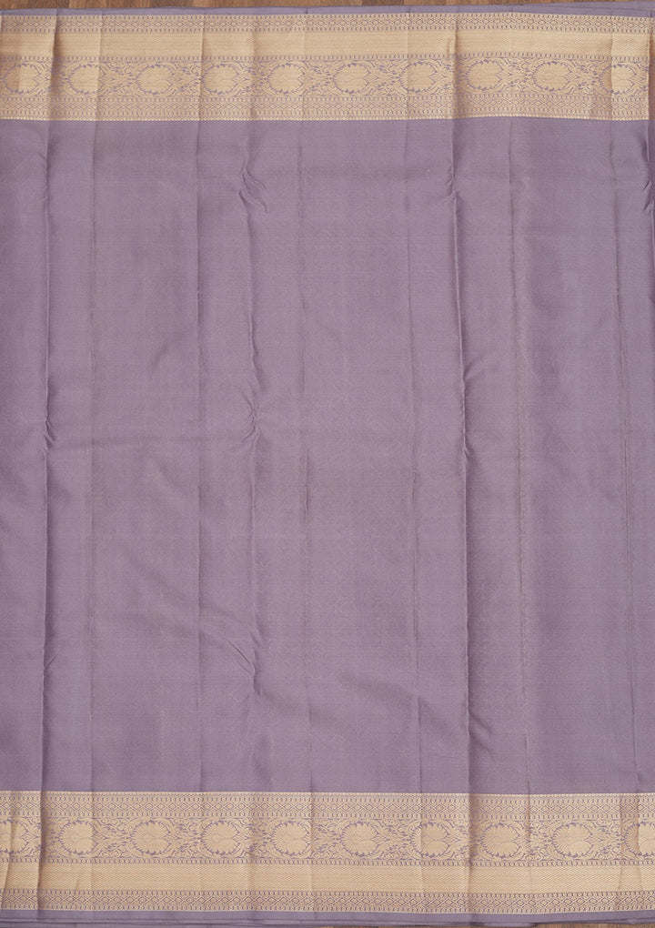 Grey Zariwork Pure Silk Saree-Koskii