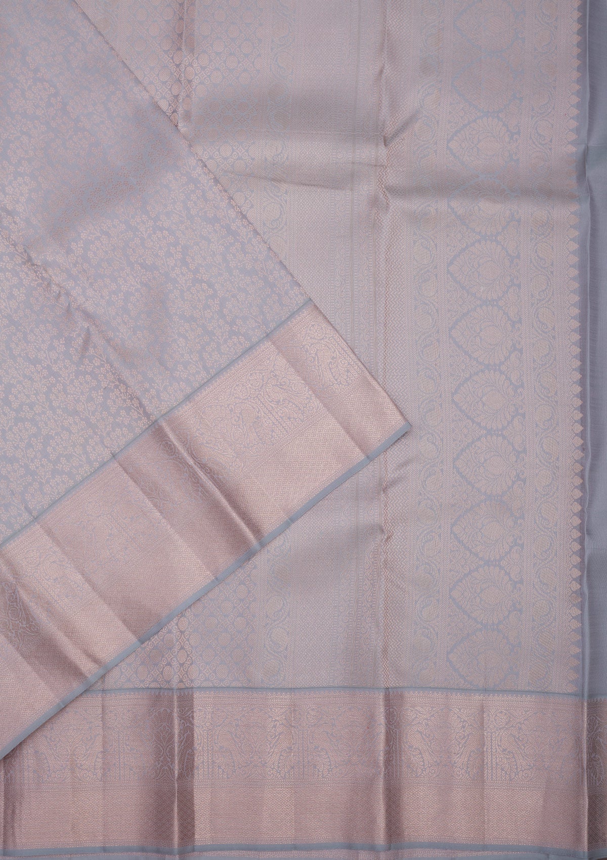 Grey Zariwork Pure Silk Saree