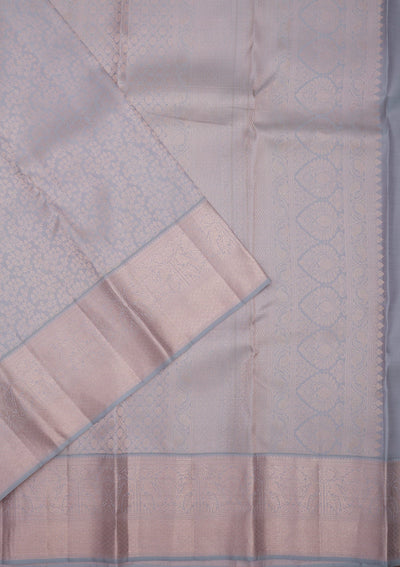 Grey Zariwork Pure Silk Saree