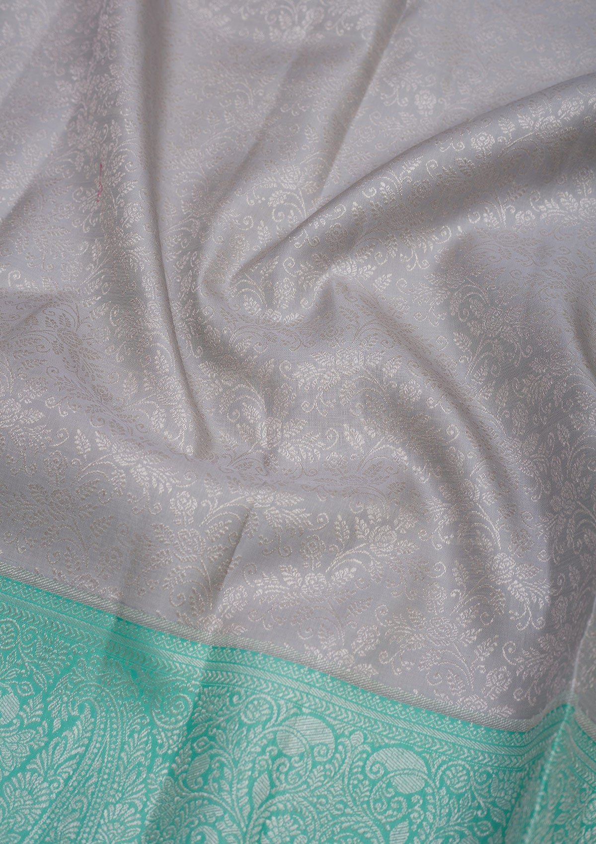 Grey Zariwork Pure Silk Saree