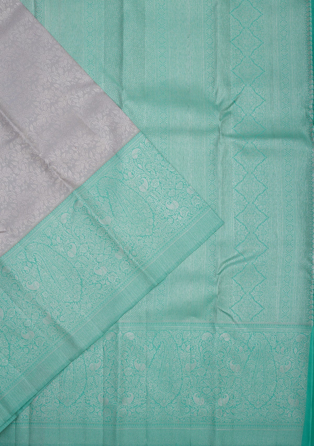 Grey Zariwork Pure Silk Saree