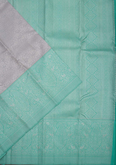 Grey Zariwork Pure Silk Saree