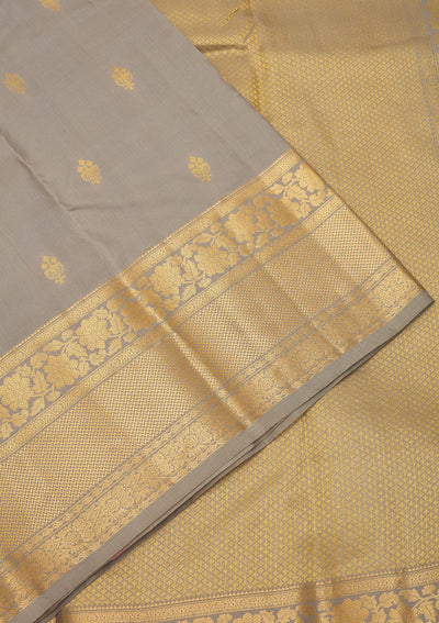 Grey Zariwork Pure Silk Saree