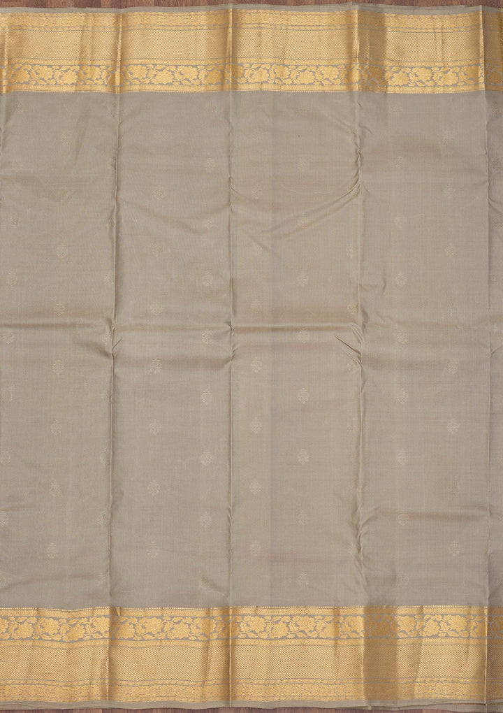 Grey Zariwork Pure Silk Saree