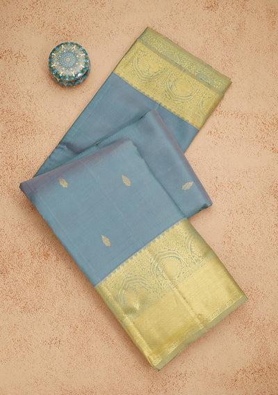 Grey Zariwork Pure Silk Saree-Koskii