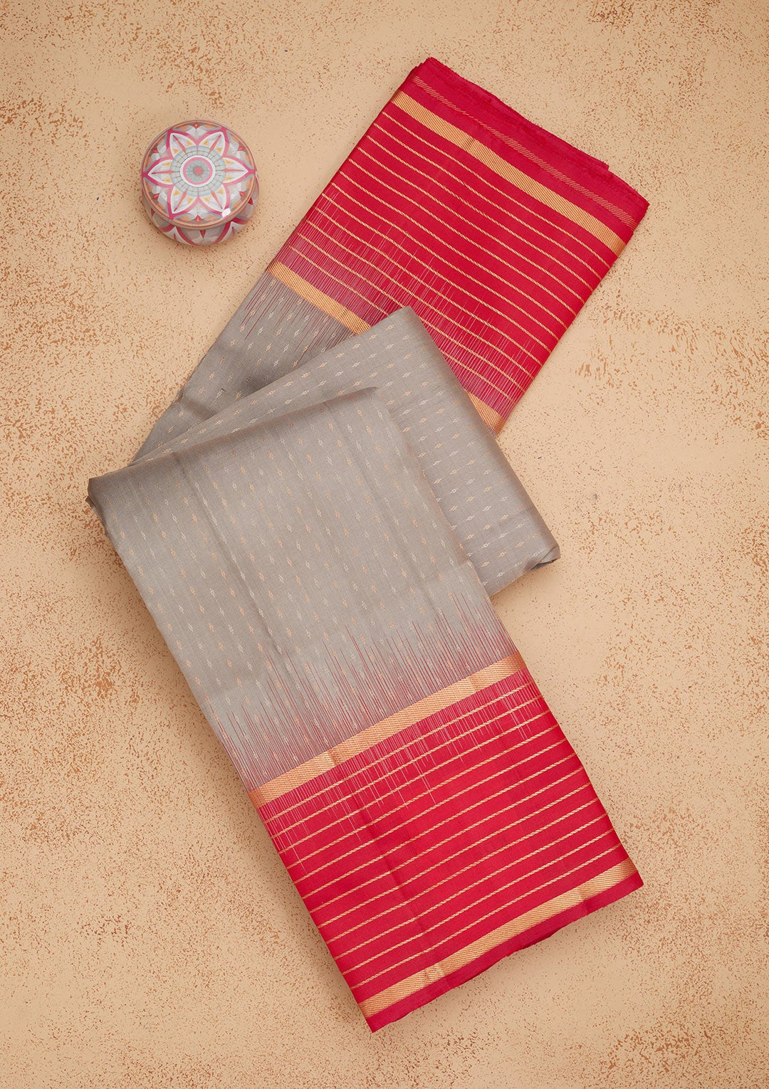 Grey Zariwork Pure Silk Saree-Koskii