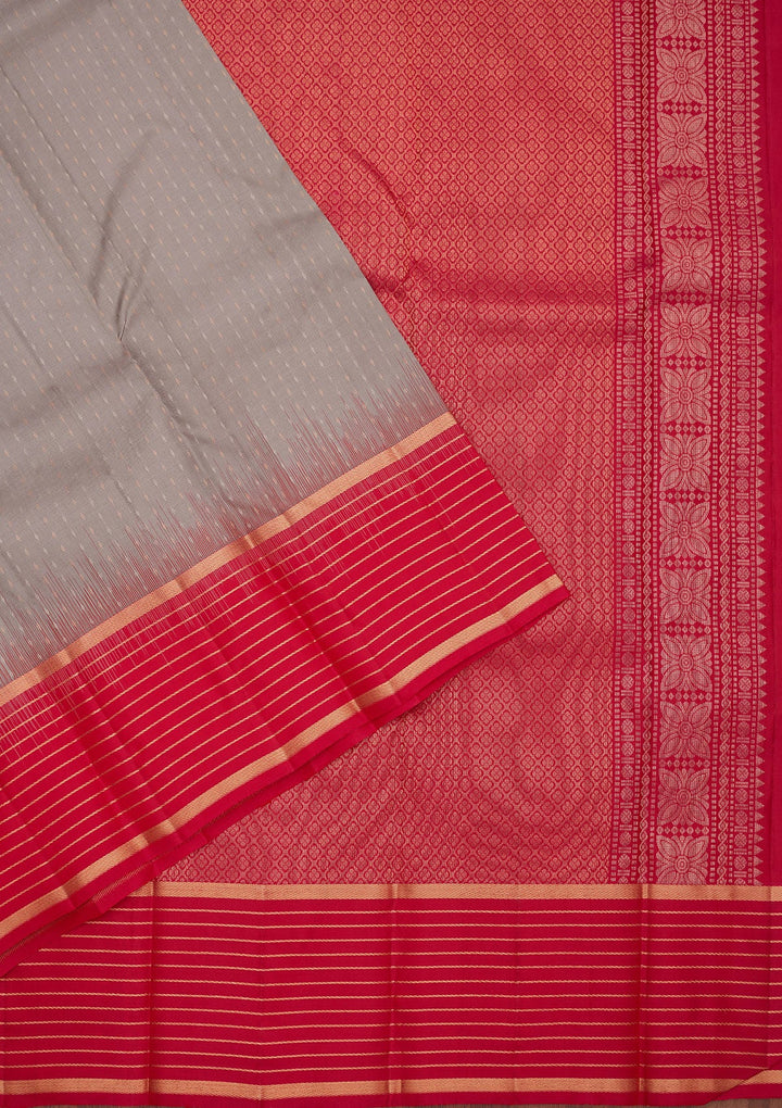 Grey Zariwork Pure Silk Saree