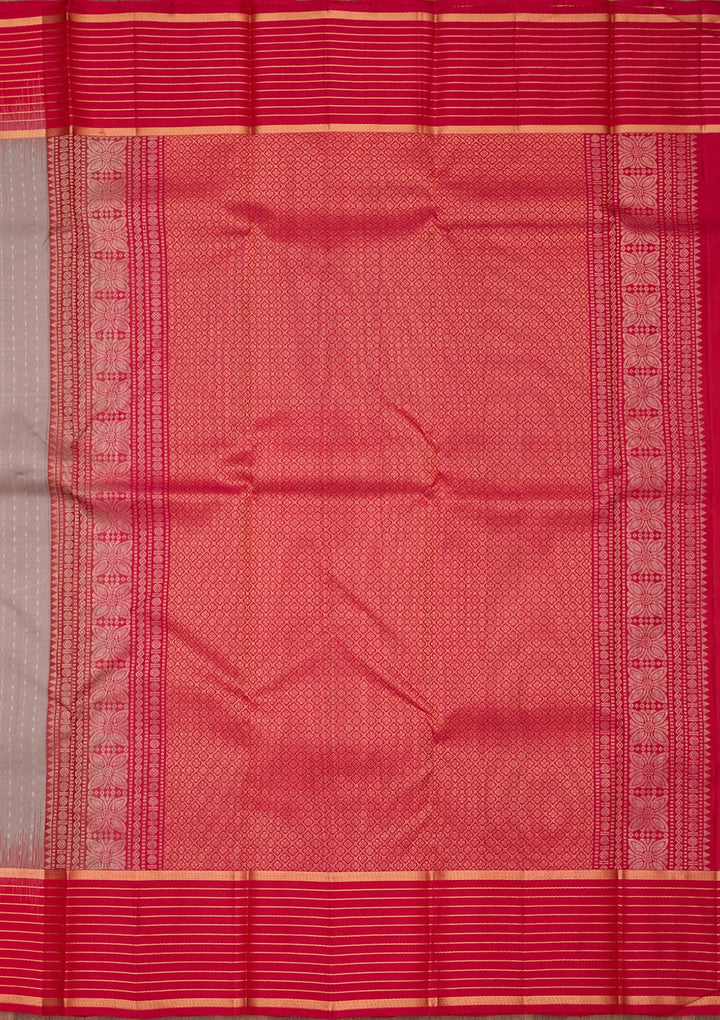 Grey Zariwork Pure Silk Saree