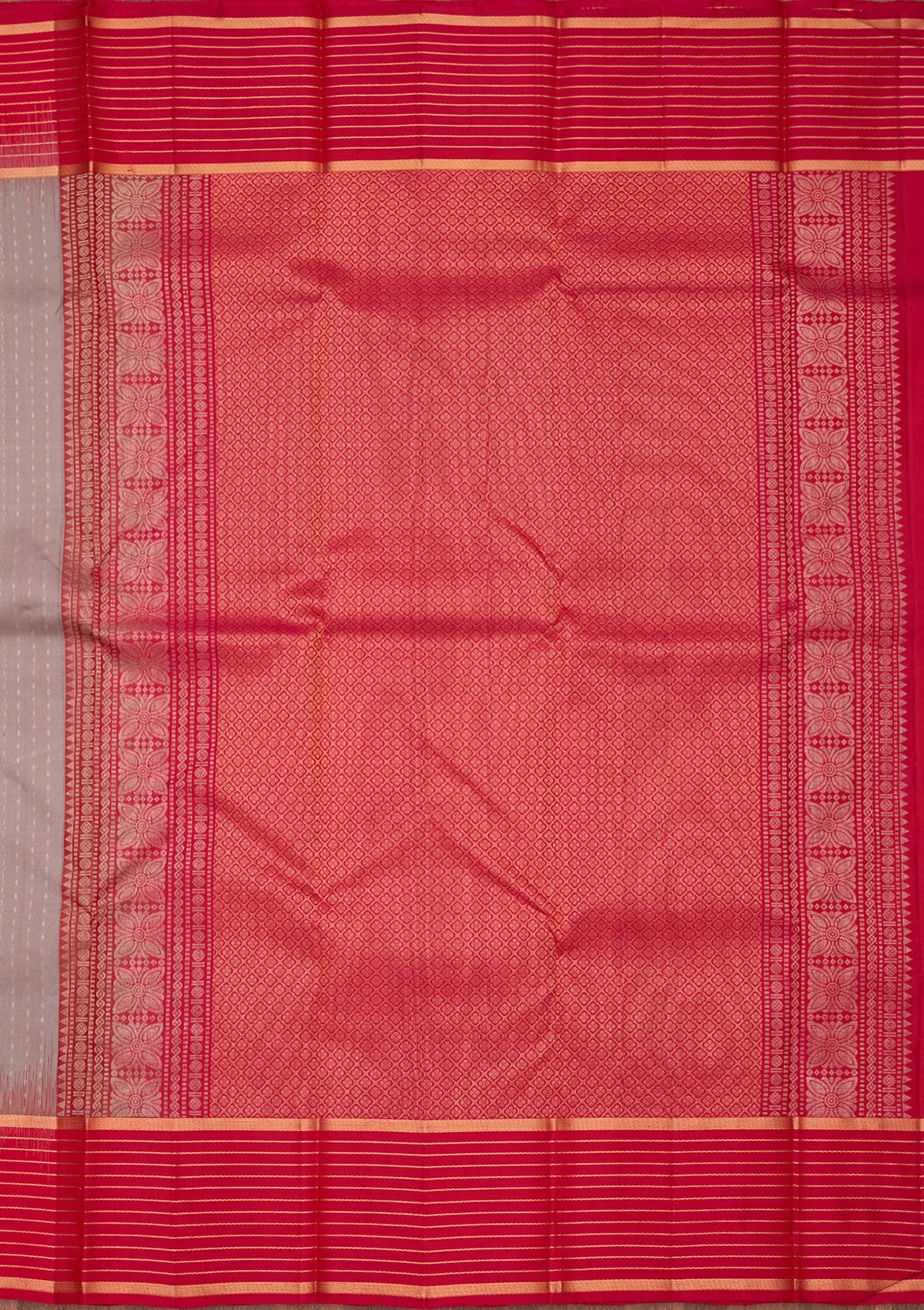 Grey Zariwork Pure Silk Saree