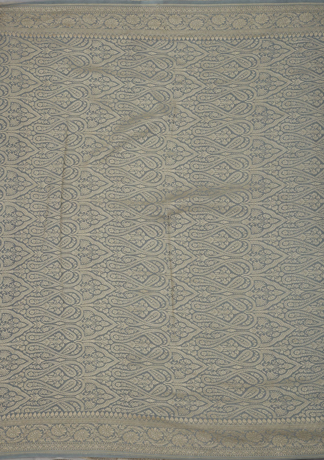 Grey Zariwork Pure Silk Saree-Koskii