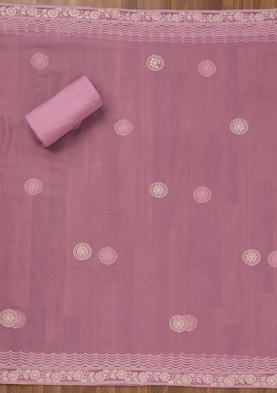 Lavender Chikankari Georgette Unstitched Salwar Suit