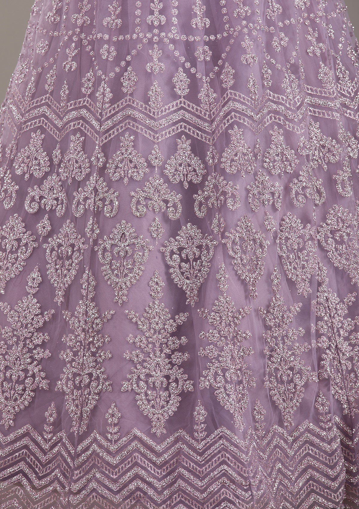 Lavender Cutdana Net Readymade Lehenga-Koskii