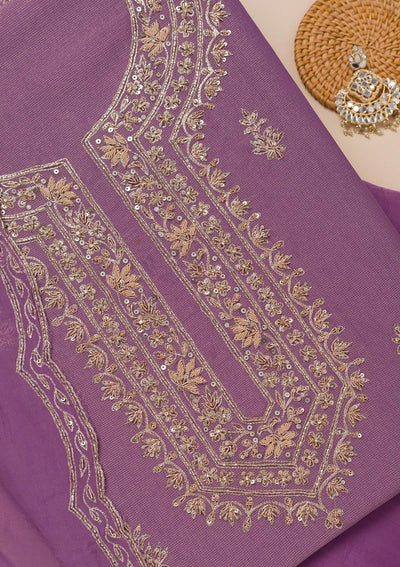 Lavender Cutdana Tissue Unstitched Salwar Suit-Koskii