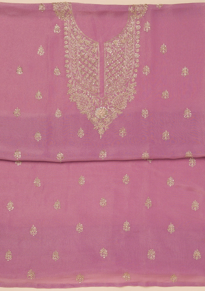 Lavender Cutdana Tissue Unstitched Salwar Suit-Koskii